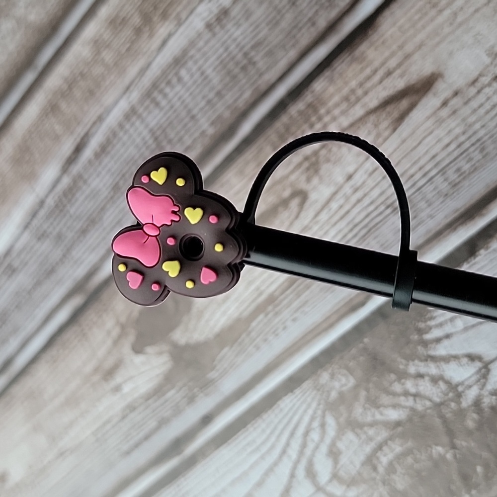 Minnie Mouse Donut Straw Topper - Picture 3 of 5